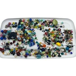 One Pound Mix of Assorted Glass Beads for Jewelry Making, Craft, Repurpose LOT 2